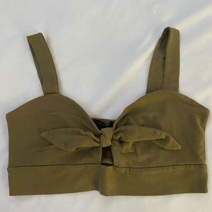 Olive green crop top
